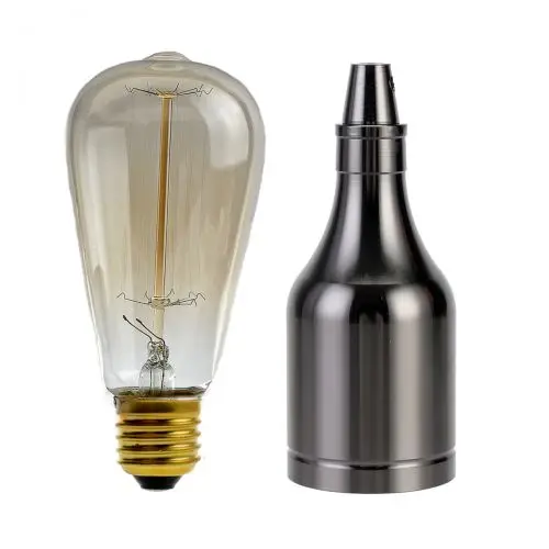 Pearl Black 1 комплект E27 Ретро ST64 Потолочный подвесной светильник+ медный держатель света подвесная штепсельная розетка фитинг 110 V-250 V Светодиодные лампы Свет для адаптера переменного тока - Цвет: Pearl Black