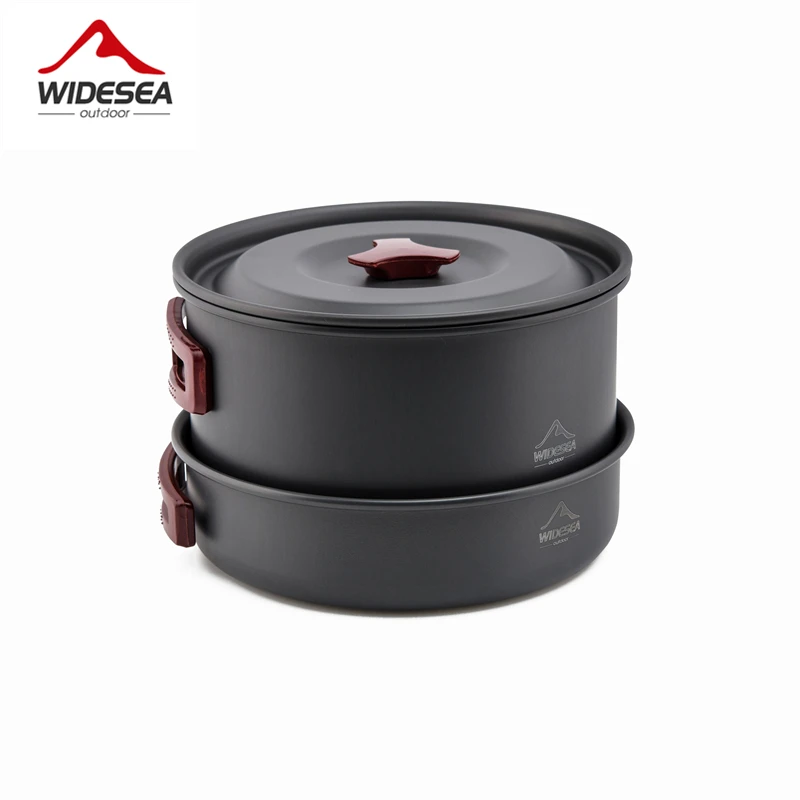 Widesea 4-5 personas camping vajilla al aire libre juego de cocina camping utensilios de cocina de viaje ollas pan café hervidor picnic conjunto
