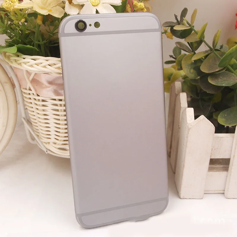 gray Полный корпус для iphone 6s средняя рамка без гибкого кабеля в сборе Батарейная дверь задняя крышка шасси с логотипом IMEI - Цвет: gray