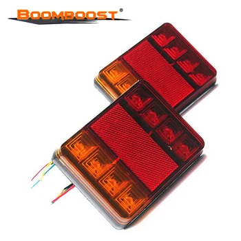 

Taillight Red And Yellow 8LED 2 Pcs Rear Lamps Rear Parts For Trailer Truck Boat 1 Pair Waterproof 12V Car Lighting