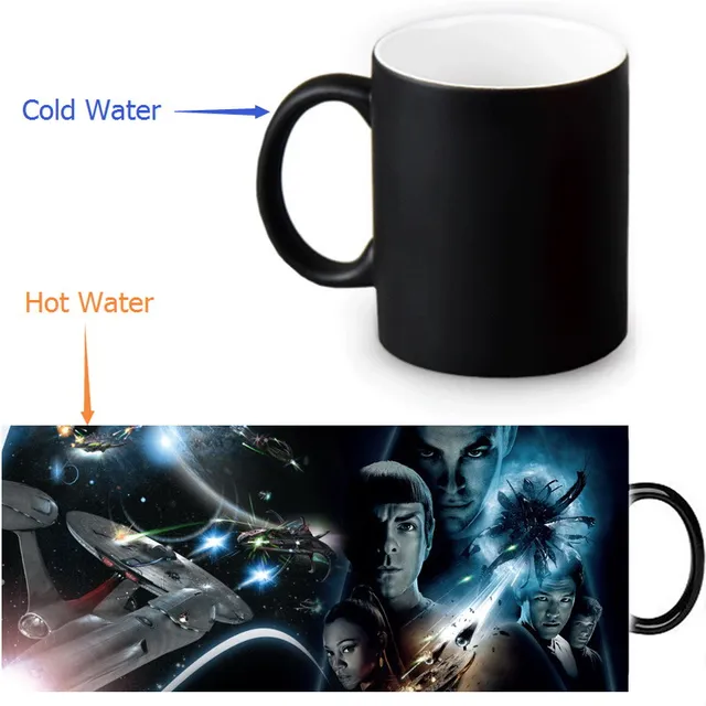 12oz Star Trek Heat Changing Color Ceramic Tea Cup Sensitive 12oz Star Trek Heat Changing Color Ceramic Tea Cup Sensitive Coffee Mug Transforming Black Magic