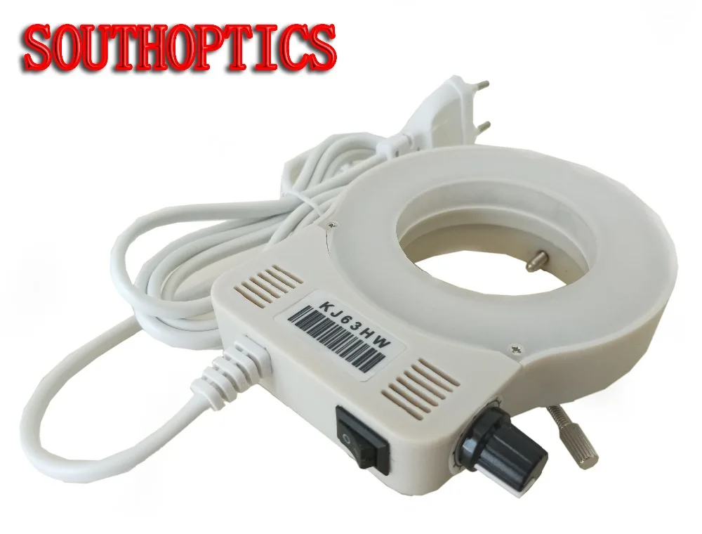 

Scientific Adjustable 6500K 144 LED Ring Light illuminator Lamp for Industry Stereo Microscope mounting62mm 90V-260V Adapter