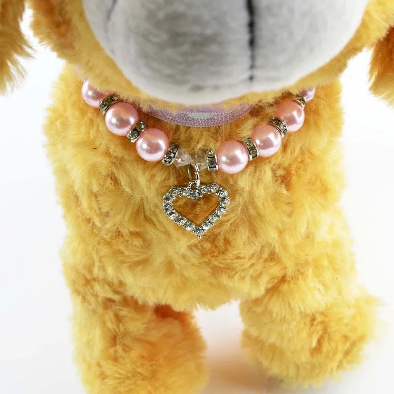 Fashion Pearl Pet Necklace for Dogs Cats Loving Heart Pendant Chihuahua Yorkie Dog Necklace Pet Accessories Puppy Dog Products14