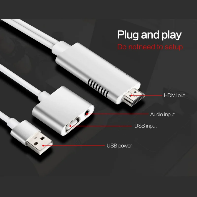 S9 HDMI с экраном линия телефон видеокабель HD Совместимость с Android iOS
