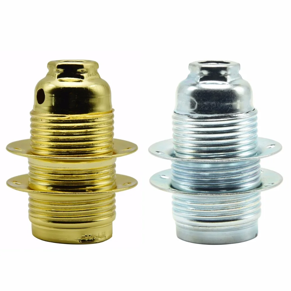 E14 Vintage Socket 4A 250V Screw Bulb Bases 2 Rings Lamp Holder Metal Alloy Plating Lamp Socket