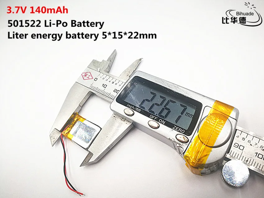 Хорошего качества 3,7 в, 140 мАч, 501522 полимерный литий-ионный/литий-ионный аккумулятор для игрушек, банка питания, gps, mp3, mp4