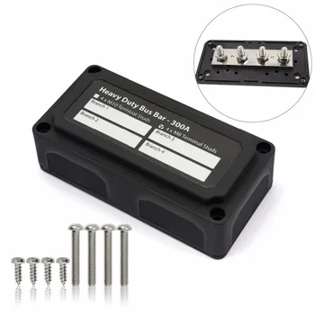 

4-Post Heavy-Duty Module Design Power Distribution Block Bus Bar Box with 4xM8(5/16 inch) Terminal Studs