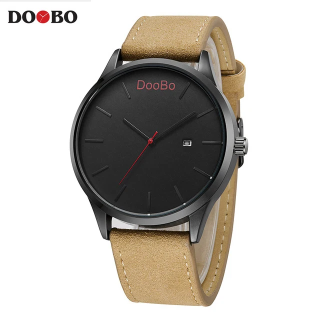 

Brand Luxury Men's Watch Date Day Genuine Leather Strap Sport Watches Male Casual Quartz Watch Men Wristwatch Famous DOOBO Clock