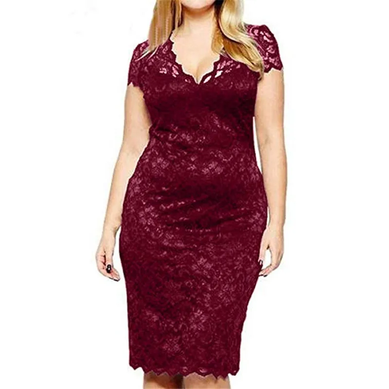 Женские платья размера плюс xxxxxl xxxxl xxxl Сексуальное Кружевное облегающее