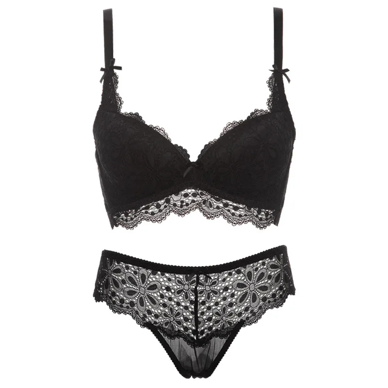 Dower me women seamless bra set elegant closure style lingerie thin spandex three Quarters Wire fress underwear for lady AWR001