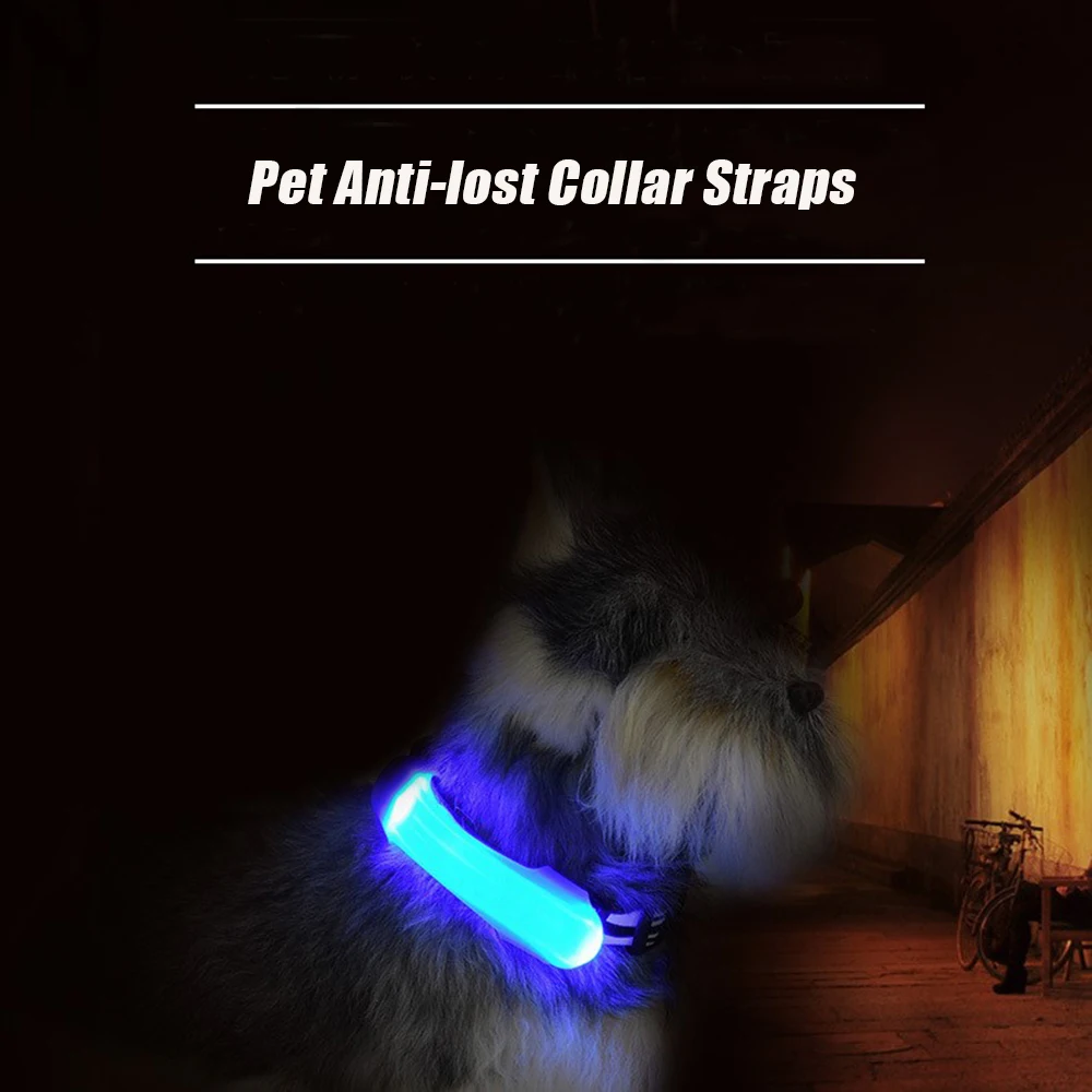 

Silicone Straps Security Warning Lights For Dog Pet Aupplies LED Light Glowing Bandage On Dog Collar Pets Accessorios