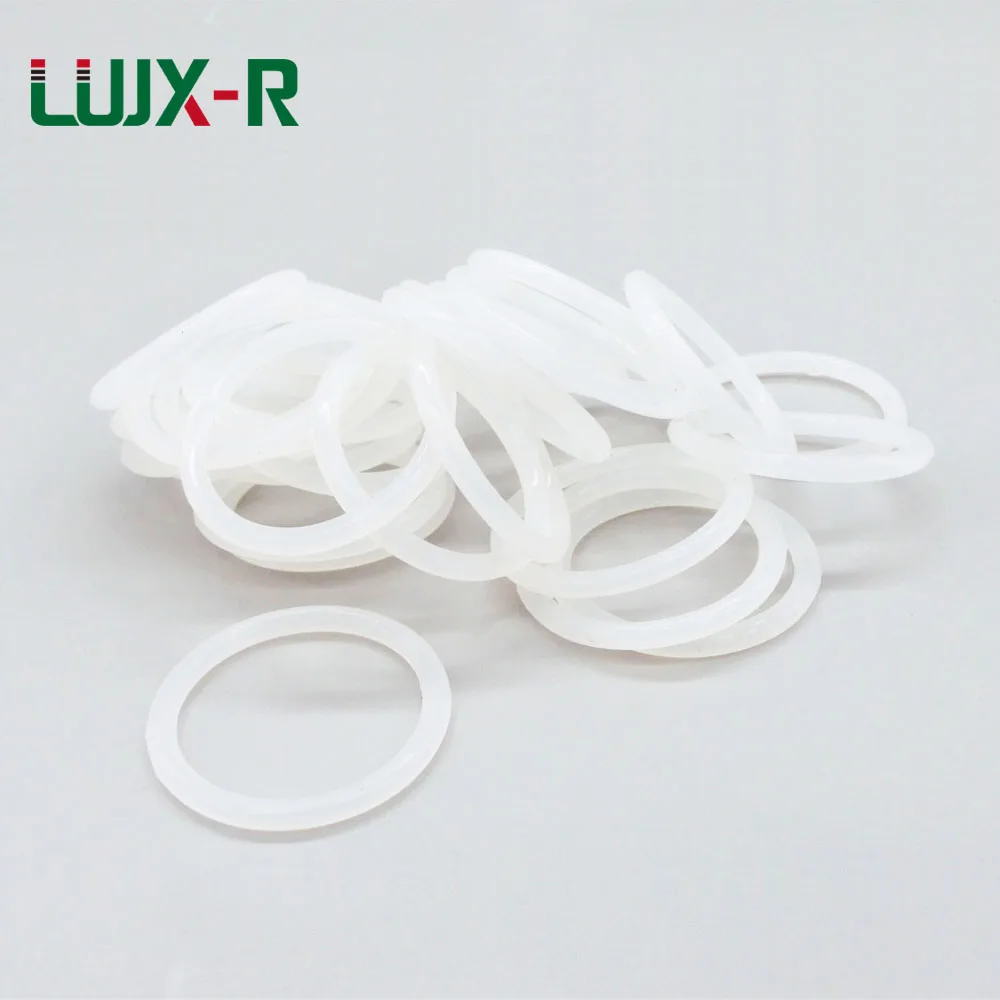 LUJX-R يا خاتم ختم 3.5mm OD 85/95/100/115/130/140mm الأبيض يا خواتم ختم الغذاء الصف السيليكون السباكة حشيات في طوقا