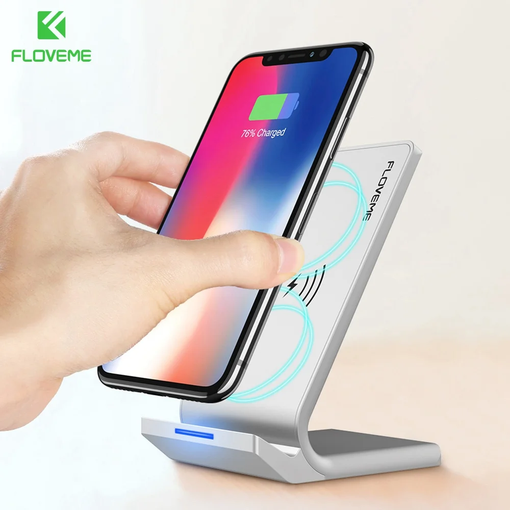 Беспроводное зарядное устройство FLOVEME QI для iPhone X 10 8 Plus быстрая зарядка телефона