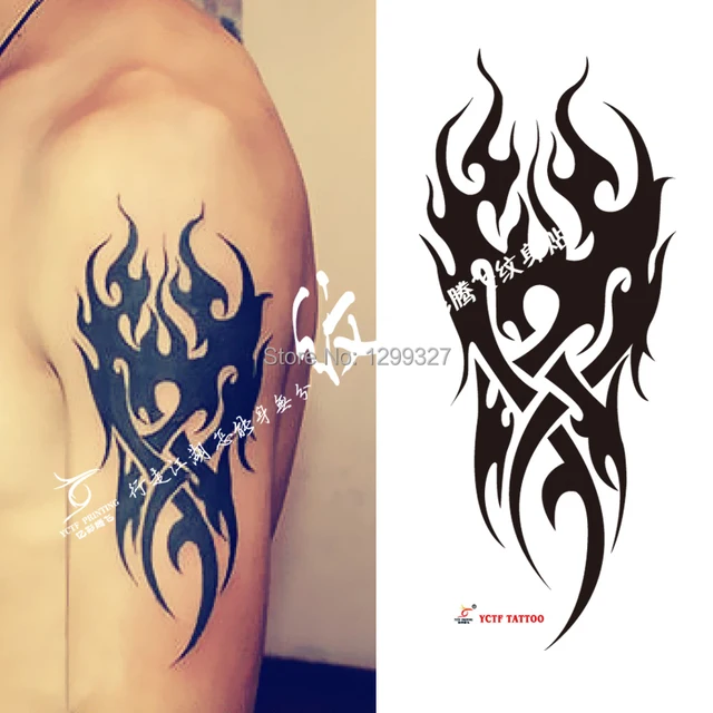 online shop temporary tattoo black fire flame tattoo sticker arm online shop temporary tattoo black fire flame tattoo sticker arm