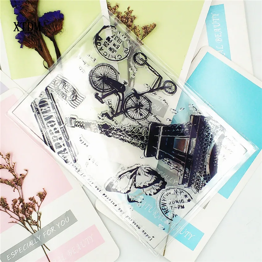 

Hot selling Tower transparent clear stamp / silicone seal roller stamp DIY scrapbook album / card production