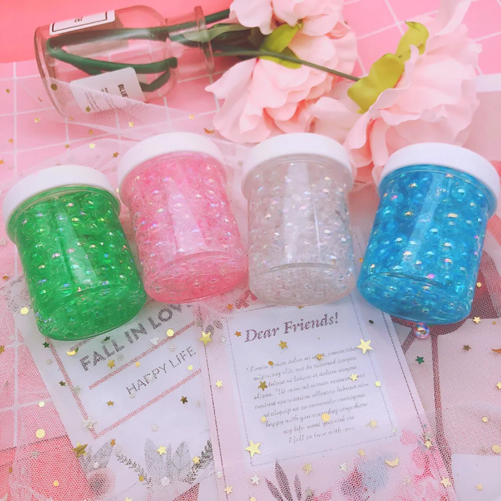 

Mermaid Pearl DIY Crystal Mud Slim Decompression Toys Beautiful Pearl Colorful Beads Mucus PuTTY Scented Pressure Kids Mud Toys