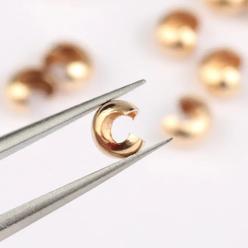 Обжимные колпачки с золотым наполнителем 14 к застежки детали для изготовления