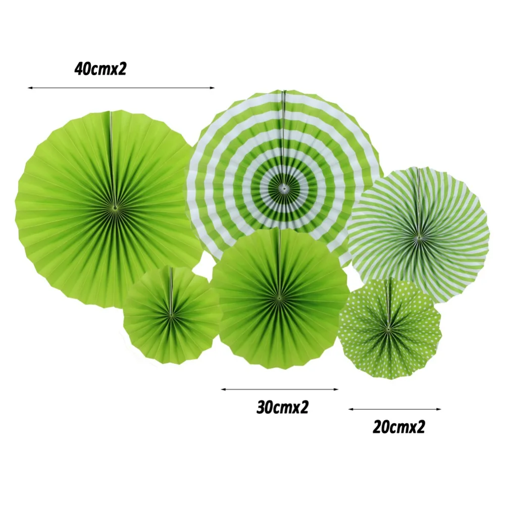 17pc Green White Birthday Party Decoration Set Happy Birthday Banner Palm Leaves Butterfly Wall Stickers Paper Fans Pom Pom