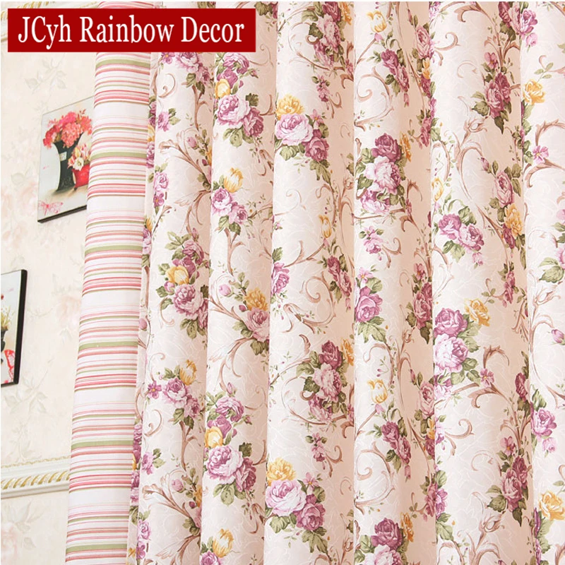 

Pastoral Floral Blackout Curtains For Living Room Modern Curtains For Bedroom Window Voile Kitchen Curtain Blinds Girls Drapes