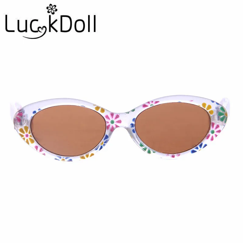 LUCKDOLL печатные рамки солнцезащитные очки подходят 18 дюймов американский и 43 см детская кукла одежда аксессуары, игрушки для девочек, поколение, подарок на день рождения