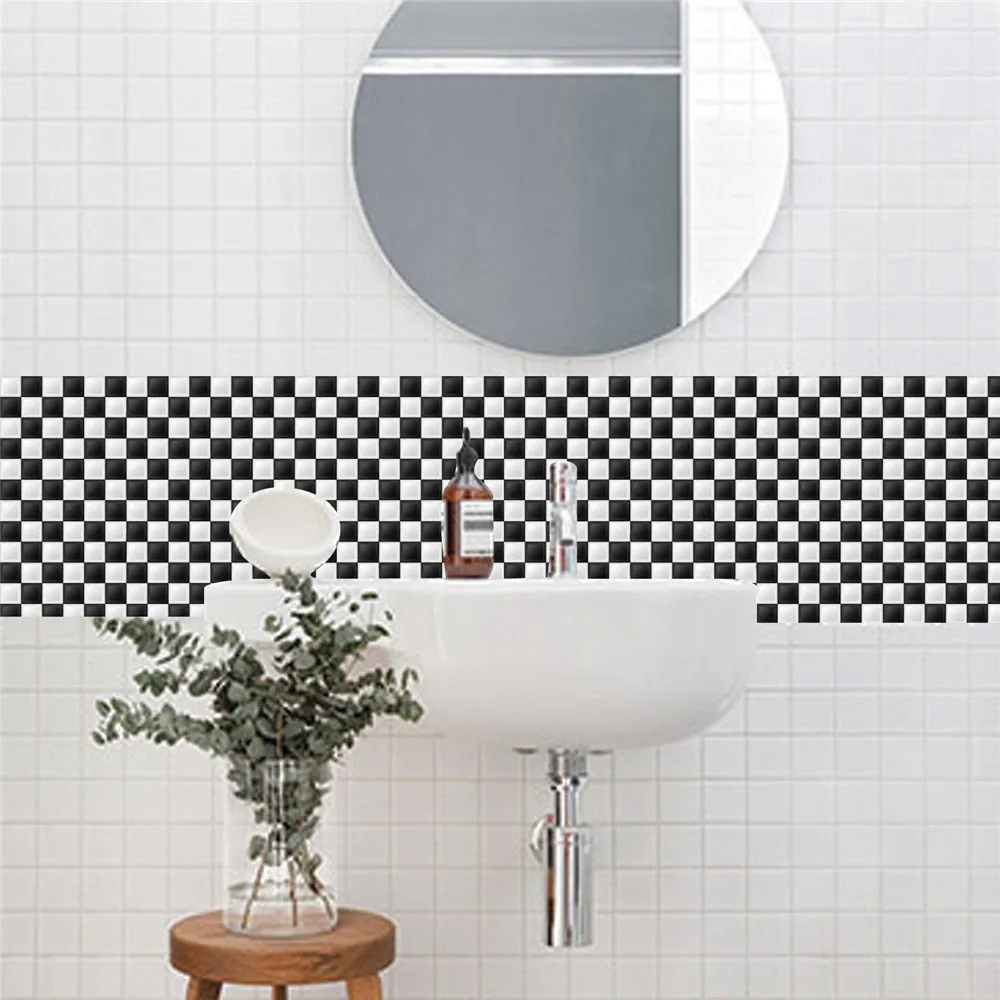 

Mosaic Tile Sticker Bathroom Wall Tile Stickers Decor Waterproof Decorative Moroccan Tiles PVC Tile Stickers Retro Wall Art#P6
