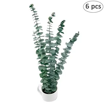 

6pcs 50cm Length Preserved Eucalyptus Leaf Branch For Craft Gift Material Accessory Decoration Flower Arranging DIY 40