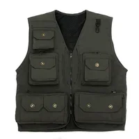 Men's Multi Pocket Canvas Vest for Outdoor Work