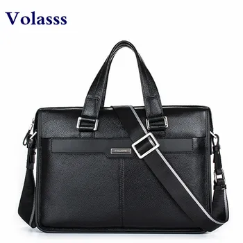 

New Fashion Genuine Leather Men Business Handbag Cow Leather Briefcase Crossbody Bags For Men Laptop Bag Male Shoulder Messenger