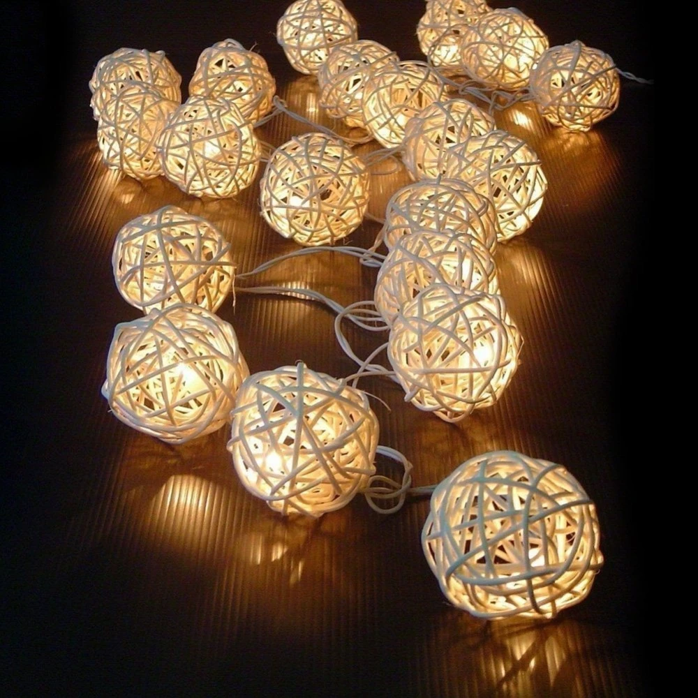 Toifucos Fairy String Lights 2 2m Rattan Ball Light 20led Battery String Lights For Bedroom Christmas Wedding Party Garden Holiday Lighting Aliexpress