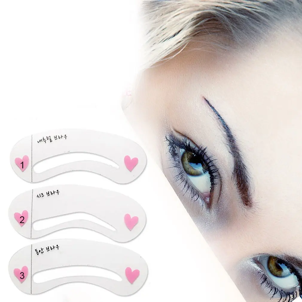 One Word Eyebrow Card Eyebrow Stickers 3 Pieces Fashion For Women Lady