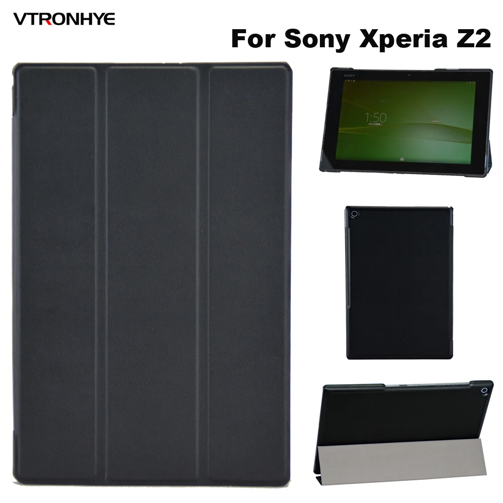 Case For Sony Xperia Tablet Z2 VTRONHYE Ultra Slim Tri Folded Stand PU Leather Protective Shell