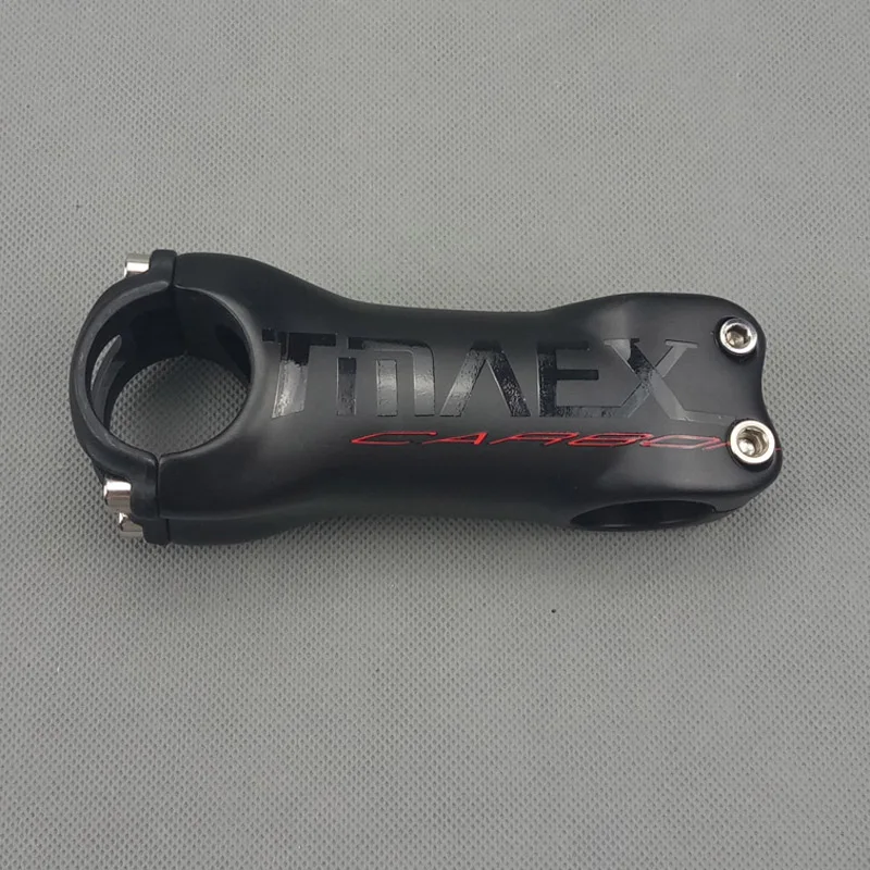 TMAEX углерода кронштейн руля велосипеда дороги/ствол MTB 6/17 градусов угол 80/90/100/110/120 мм черный Коврики карбоновый держатель - Цвет: 6 degrees 110mm