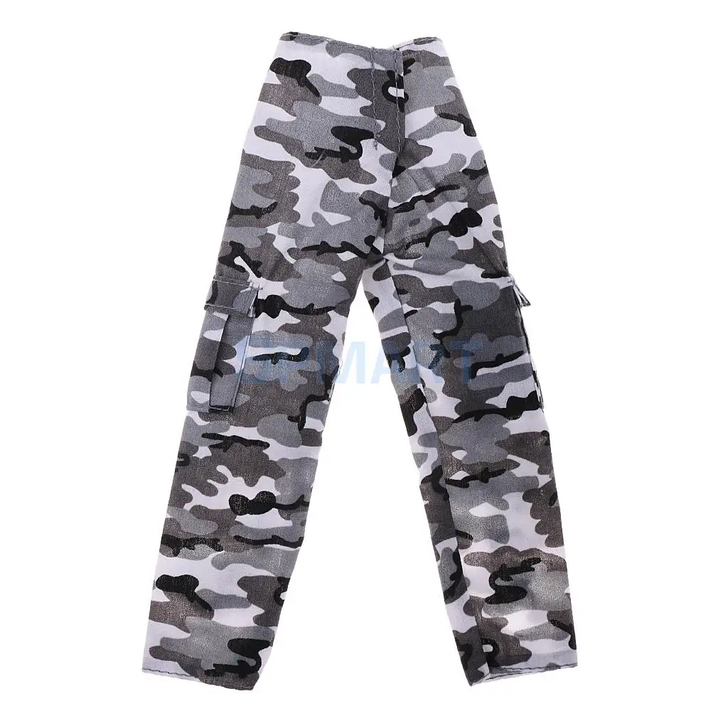 1//6 Scale Snow Camouflage Hooded Camo Top Pants Clothes Uniform Set Model