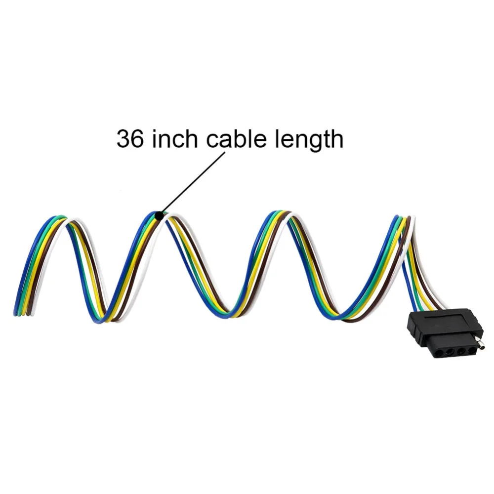 TIROL 5-путь плоским жгут проводов для автоприцепа переходник с удлинителем разъем с 36 дюймов кабель Длина конец разъем T24512a Бесплатная