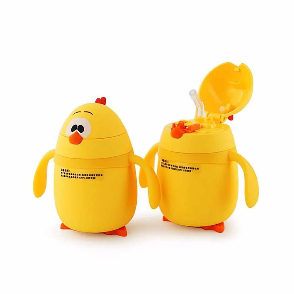Niños Pequeño Pollo Amarillo Acero Inoxidable Aislamiento Taza Niños Pequeño Pollo Amarillo Acero Inoxidable Aislamiento Taza