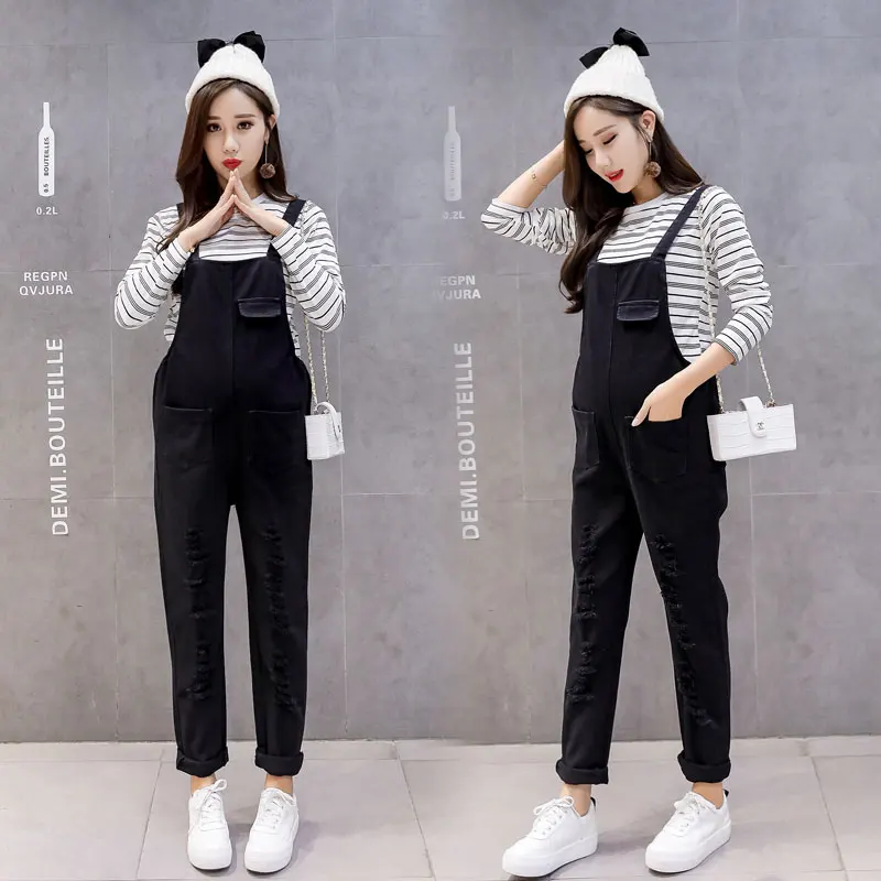 

Maternity Jumpsuits Cotton Pregnancy Clothes Elasticity Overalls Braces Pants For Pregnant Women Maternity Clothing Jeans