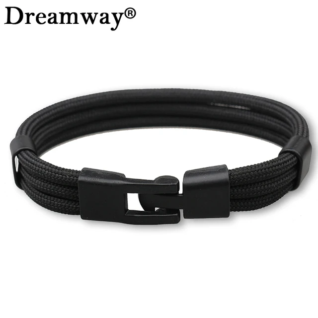 3 Layers 550 Paracord Bracelet Handmade Sport Style Bracelets 3 Layers 550 Paracord Bracelet Handmade Sport Style Bracelets Men And Women Survival Rope Black