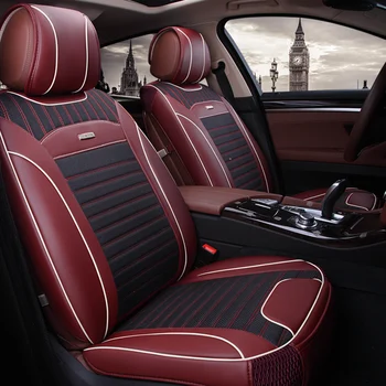 

New 3D Gentleman Series Leather+Hemp Cushion All-Round Overall Protection Concept Car Seat Covers