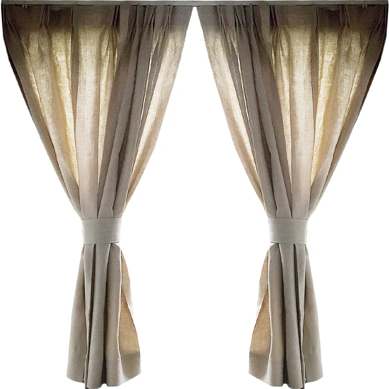 Одноцветная декоративная Короткая штора из хлопка и льна в ...