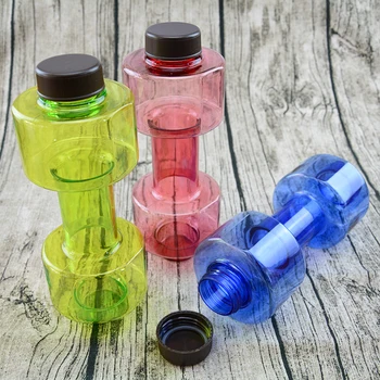 

550ml My Water Bottle 5 Colors Free Fitness Dumbbell Plastic Bottle Leakproof Portable Unbreakable Sports Bottles Outdoor Tools