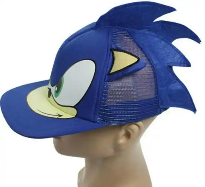MIAOGE sonic caps New 3D 1pcs blue Cute Boy Sonic The Hedgehog Cartoon Youth Adjustable Baseball Hat Cap Blue For Boys party gifts