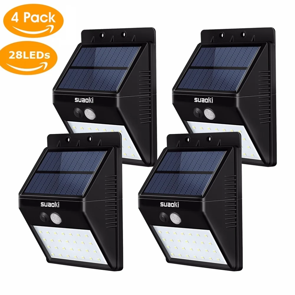 Suaoki 8/16/20/28LEDs Solar Power PIR Motion Sensor Wall Light Outdoor