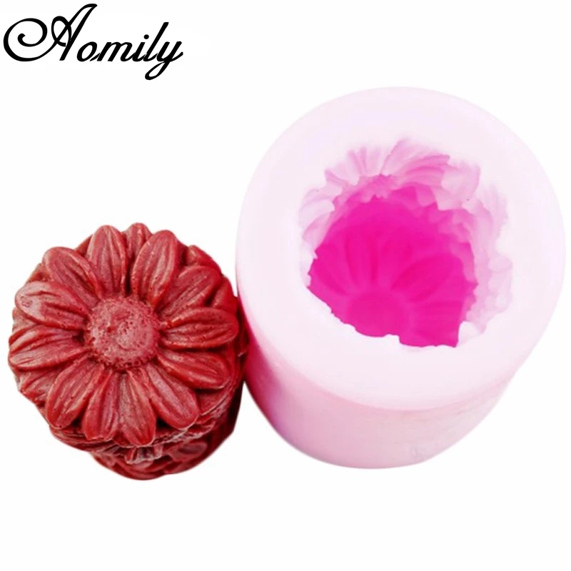 

Aomily 3D Sun Flower Silicone Chocolate Mould Originality Soap Mold Candle Polymer Clay Molds Crafts DIY Forms Soap Base Tools