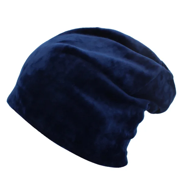 YOUBOME шапка бини женские зимние шапки для женщин Skullies Beanies мешковатые шапки бархатные однотонные женские шапки Осенняя женская вязаная шапка - Цвет: navy