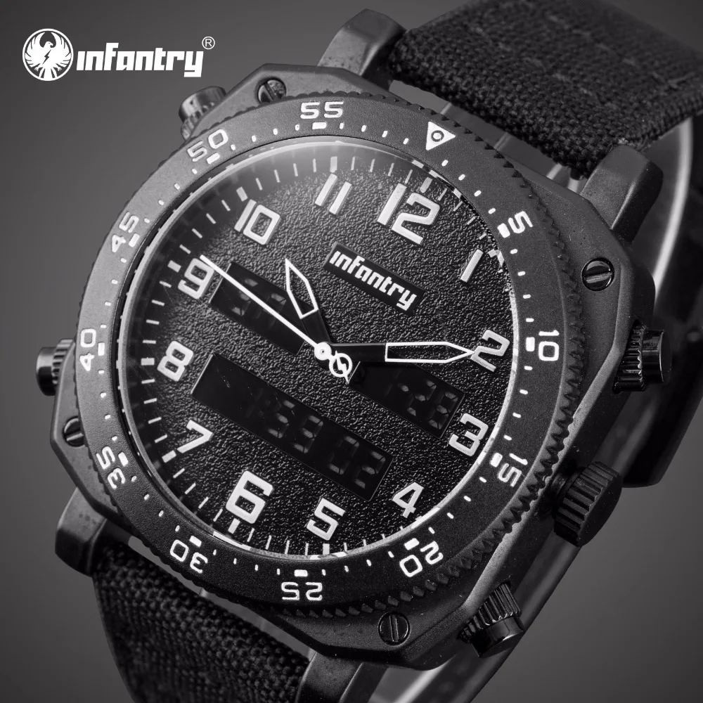 

INFANTRY Mens Watches Top Brand Luxury Analog Digital Watch Men Military Tactical Pilot Watches for Men Square Relogio Masculino
