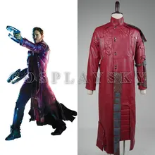 Guardians of The Galaxy Peter Quill Star-Lord Cosplay Costume Red long Man Coat