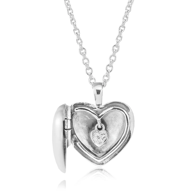 

100% 925 Silver Jewelry Love Locket Necklace Pendant Free Shipping
