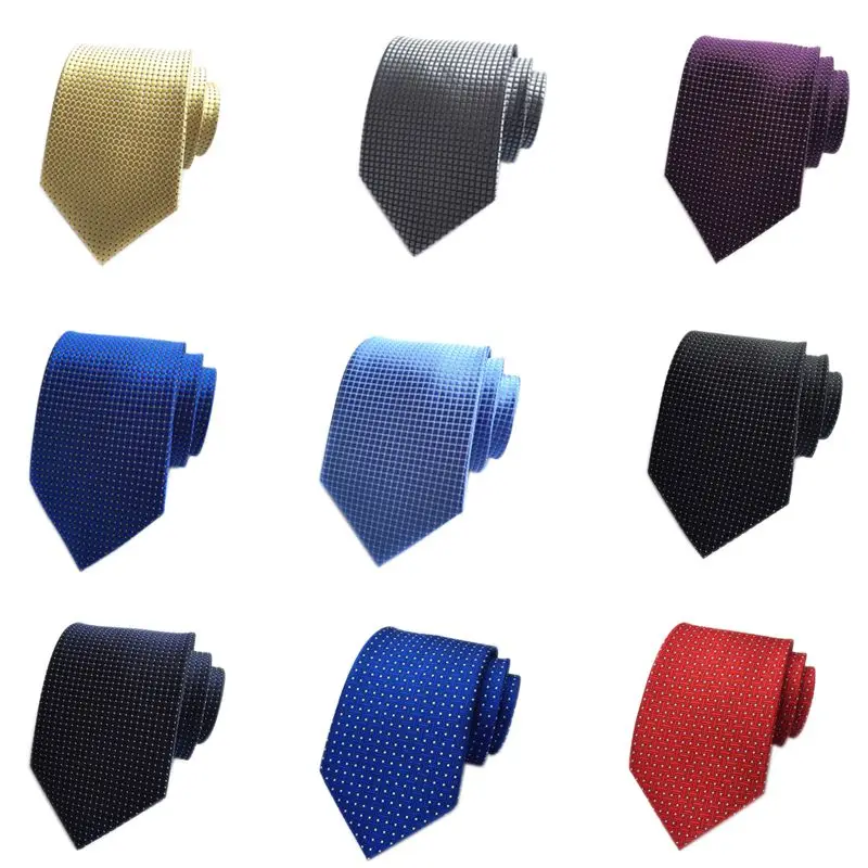 

Men Silk Plaid Ties Stropdassen Wedding Cravate Pour Homme Jacquard Woven Neck Tie Party Business Formal Ties