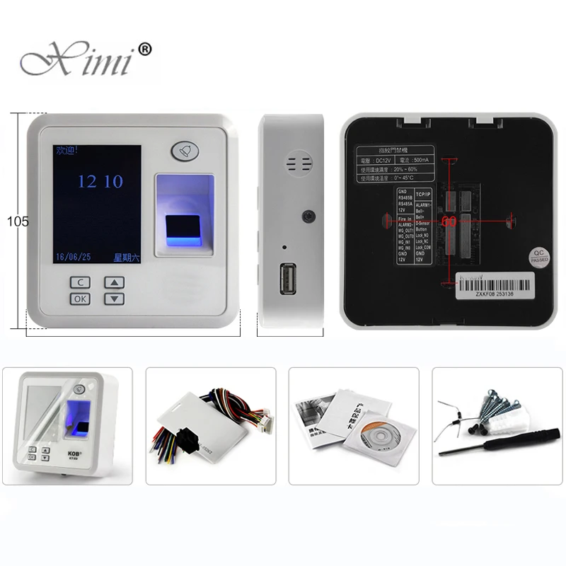 TCP/IP Цвет Экран отпечатков пальцев и RFID Card Reader двери Система контроля доступа автономное фингерпринта