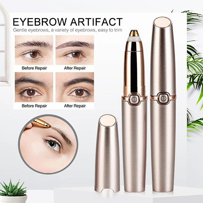

Portable Electric Eyebrow Hair Trimmer Painless Hair Remover Eyebrow Razor with LED Light Face Care Instant Hair Remover Tool